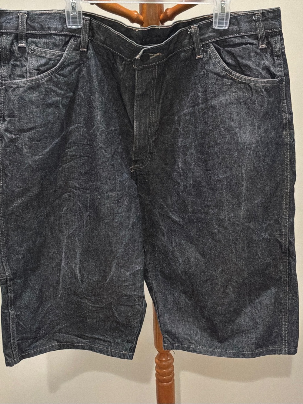 Dickies Men's Black Wash Denim Shorts  vintage size 42